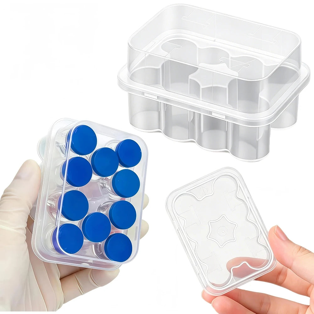 Peptide Storage Box 2/10Slot Penicillin Bottle Case for Fridge Organizer Portable 3ml Glass Vials Microtube Secure Holder  Boxes