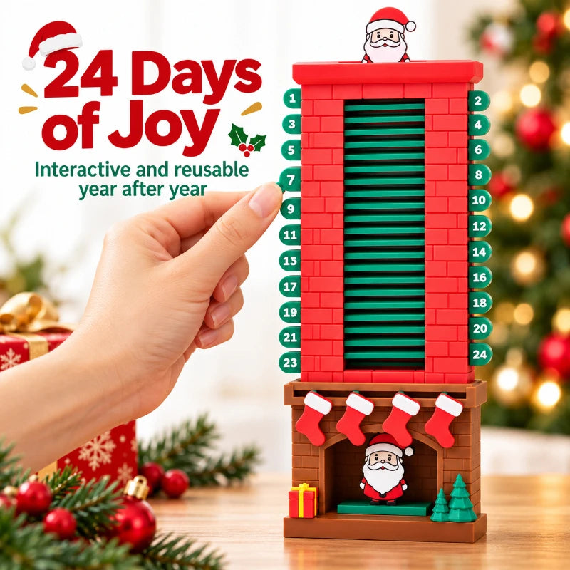 24-Day Christmas Advent Calendar Wooden Santa Claus Chimney Countdown Decor DIY Desktop Ornament Xmas Party Supplies navidad