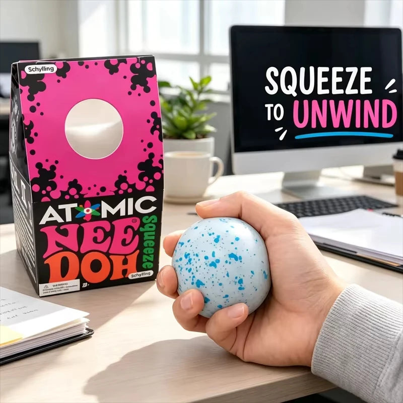 Needoh Snow Ball Crunch Squishy Fidget Sensory Toy Anxiety Relief Stress Ball For Autism Non‑toxic Soft Squishy Squeeze Toys