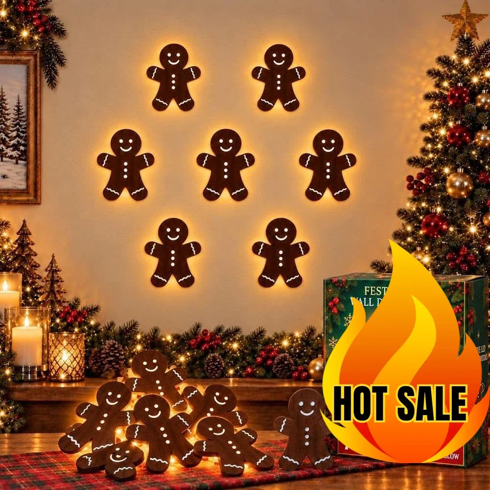 3D Reindeer Glow Santa Sleigh Christmas Wall Decoration Indoor Lighted,LED Light up Glowing Reindeer 3D Wooden Wall Art Stickers