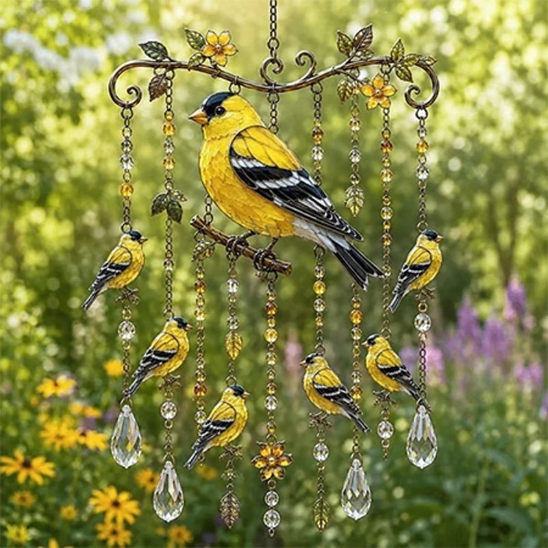 Beautiful Hummingbird Wind Chime Metal Garden Pendant Hanging Bird Sculpture Home Decor Outdoor Courtyard Ornaments Unique Gift
