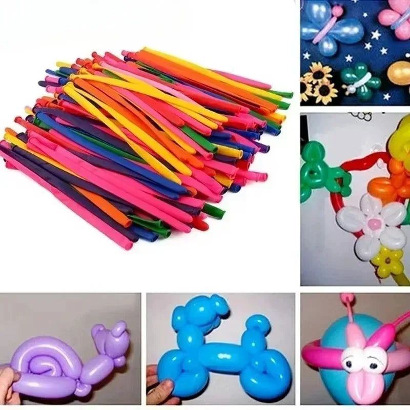 100/200/300 Pcs Magic Cartoon Shaped Long Balloons Woven Into Shapes Sold On The Street DIY Little Balloons Festive Decorations