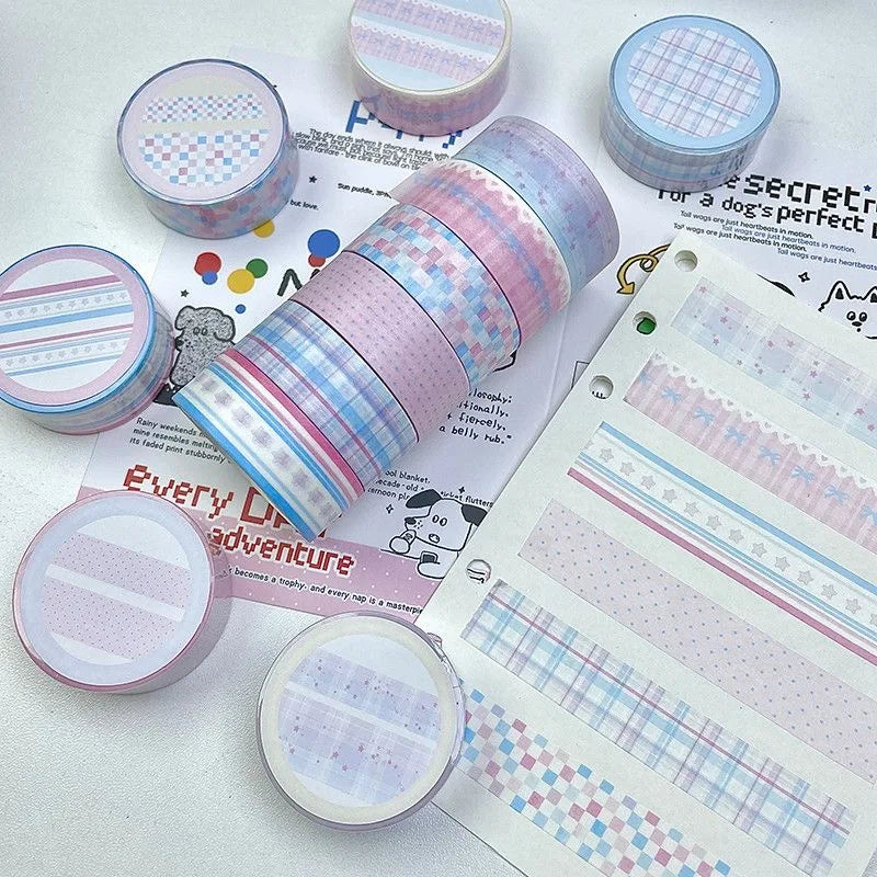 MINKYS 6pcs/lot Basic Decorative Tape Cute Cartoon Creative Decorative Washi Tape School Stationery