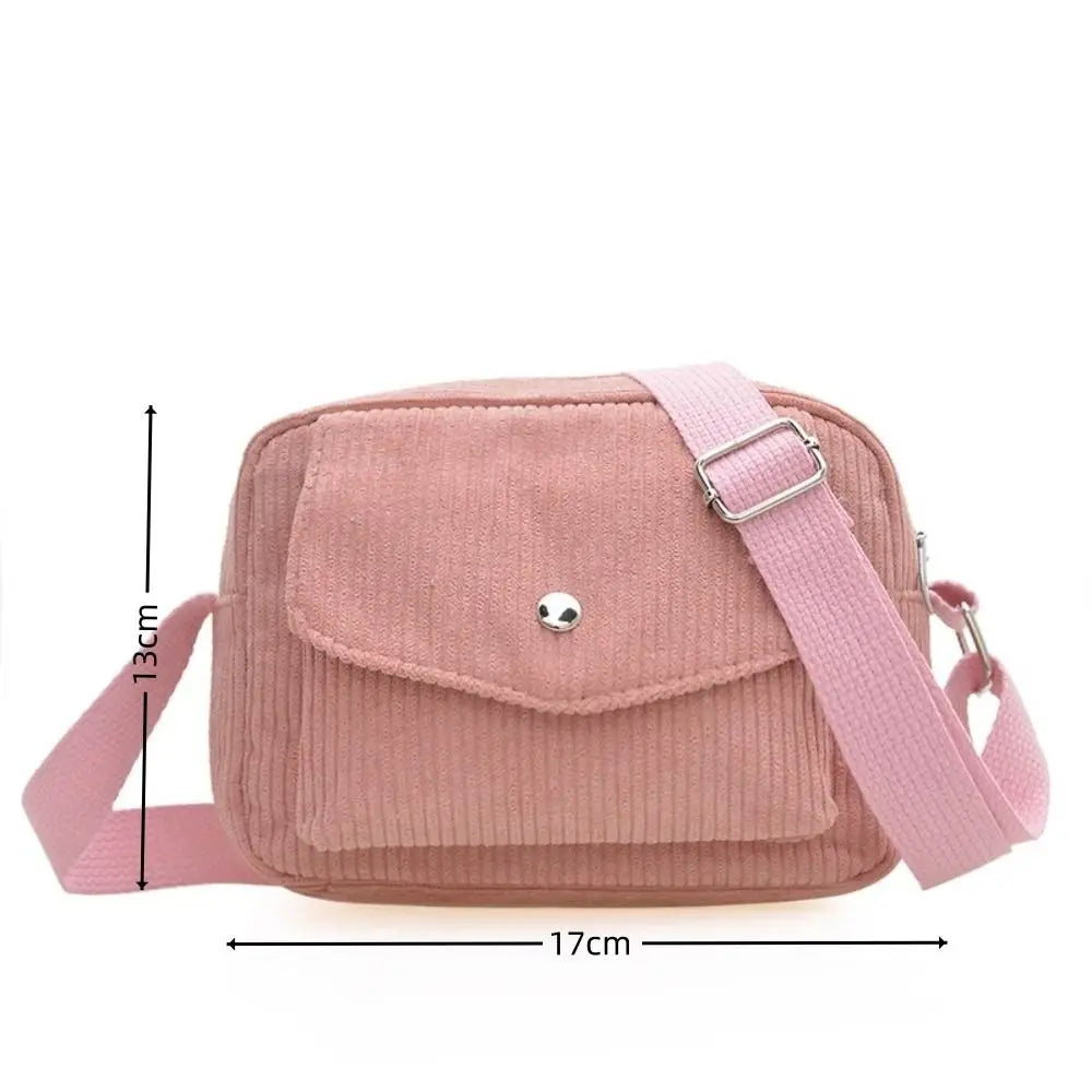 Corduroy Striped Crossbody Bag