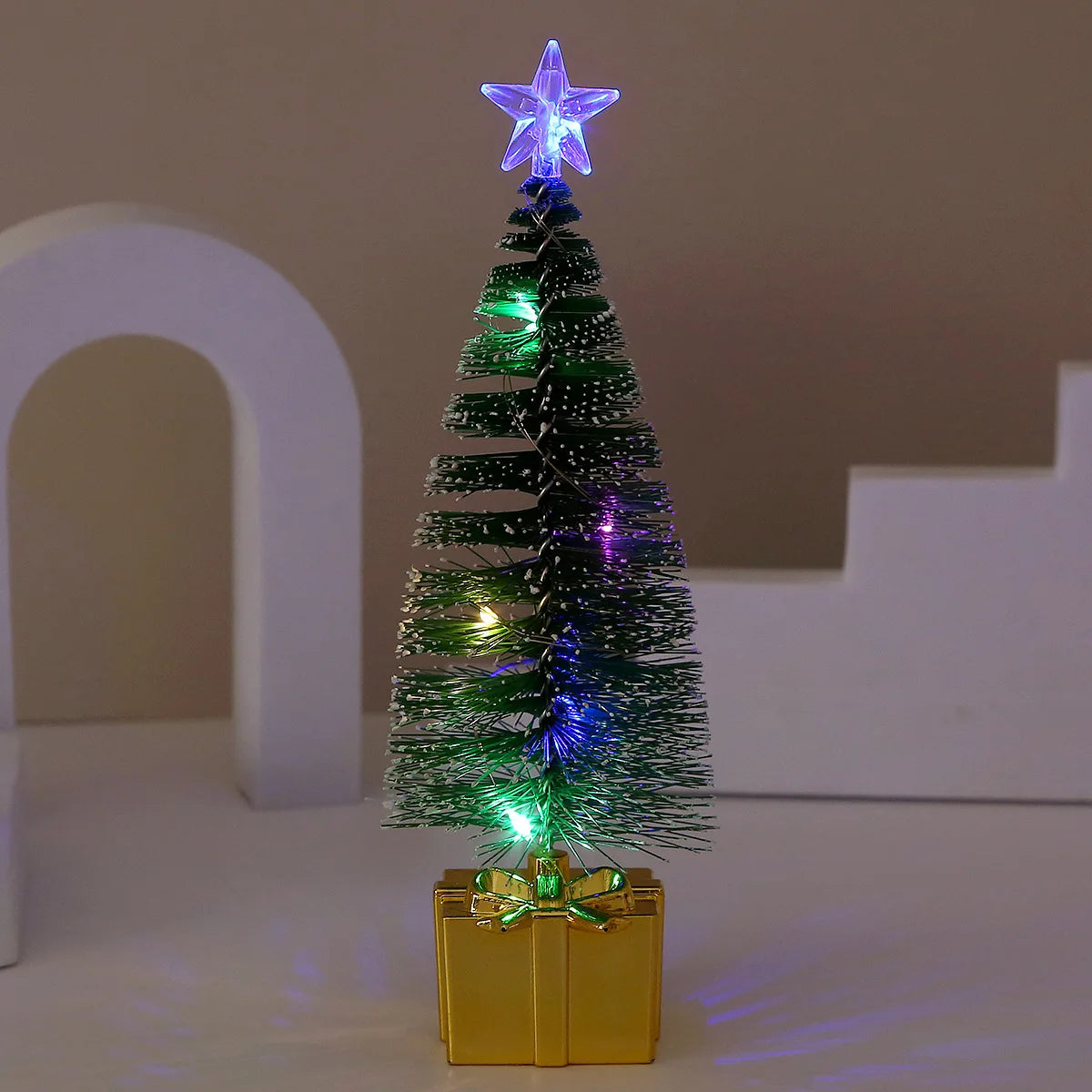 1/4pcs Luminous Mini Christmas Trees Beautiful Small Artificial Xmas Trees Desk Decorations Christmas Home Decorations