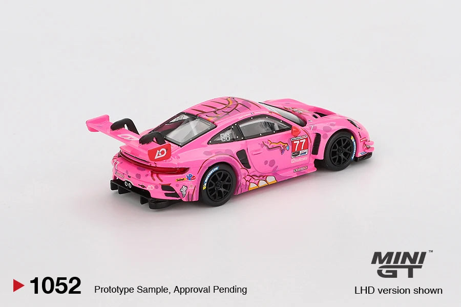 MINIGT 1/64 Porsche 911 GT3 R (992) #77 AO Racing MGT01218-CH Car Alloy Toys Diecast Metal Model Kids Toys Boys