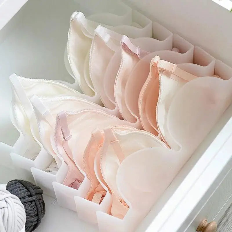 6Pcs/Set Plastic Underwear Storage Box Drawer Divider Closet Bra Socks Organizer Household Clothes Sorting Rack