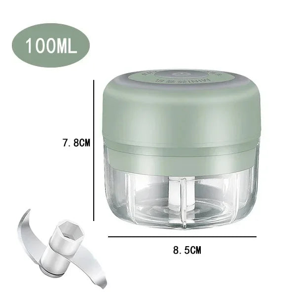 Portable Wireless Electric Mini Food Chopper Bowl Garlic Masher USB Rechargeable Vegetable Meat Grinder Kitchen Blender Gadget