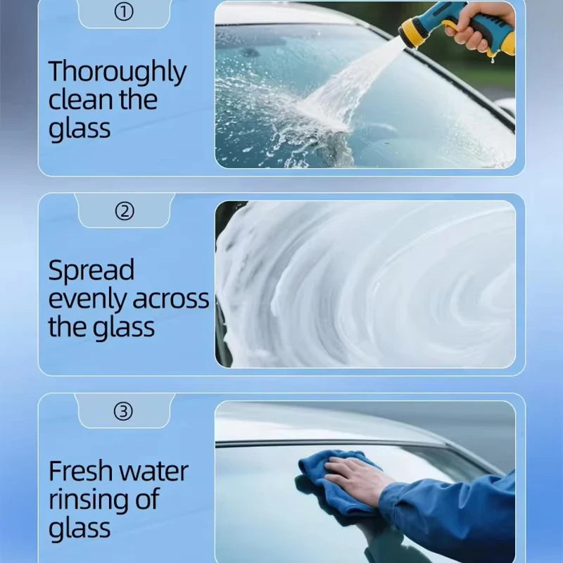 OGAS Car Glass Cleaner Gel & Foam Windshield Watermark Remover Anti-Fog Coating, Fast Cleaning Rainproof for Car Glass Windows