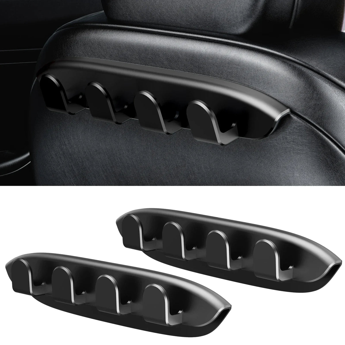Hipacool 2 Pcs Car Seat Headrest Hook for Tesla Model Y 3 Accessories Storage Organizer Hooks Car Bag Purses Bag Keys Hat Hanger