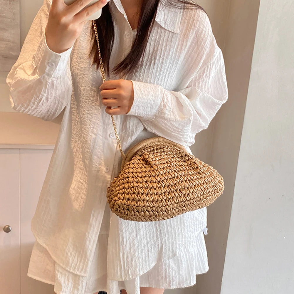 Women Straw Crossbody Bag