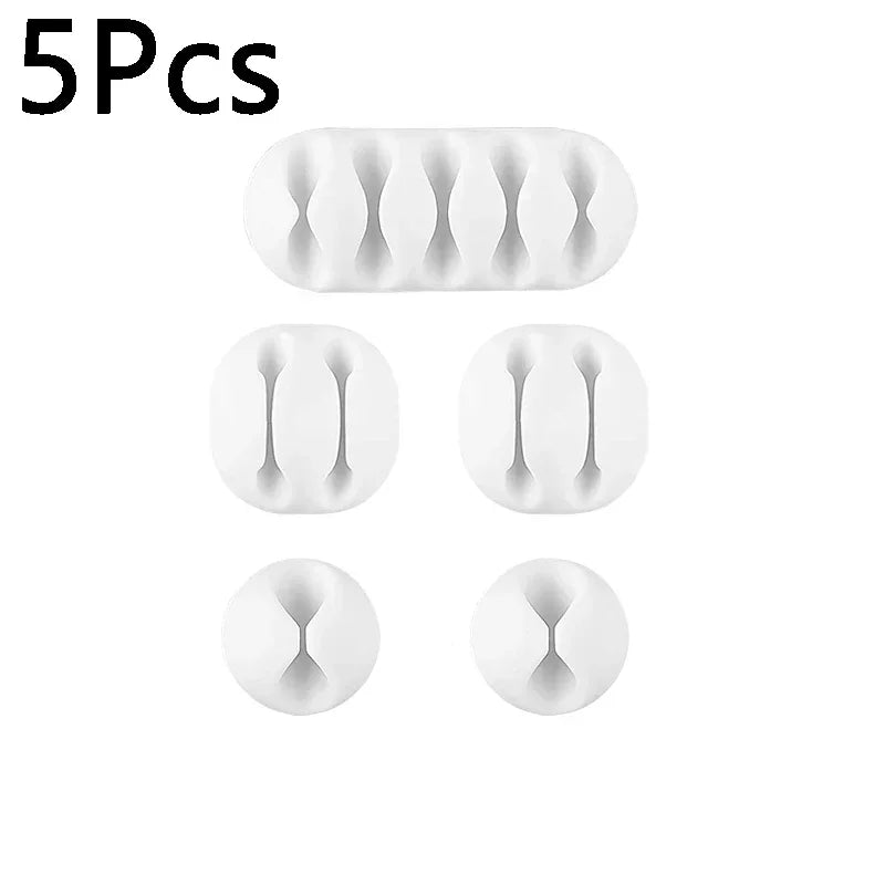 Self Adhesive Cable Clips Silicone USB Cable Organizer USB Charging Cable Winder Office Desktop Management Clips Cables Holder