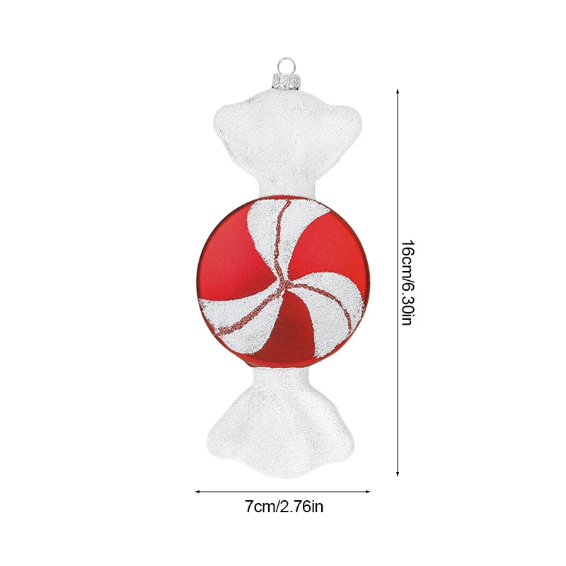 Big Christmas Lollipop Red Candy Cane Pendants Xmas Tree Hanging Ball Ornaments 2024 Christmas Decoration For Home New Year Gift