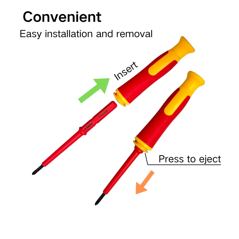 10 In 1 Interchangeable Blade 500V Insulated Screwdriver Set With Case Magnetic High Hardness Home Electricians Repair Tools