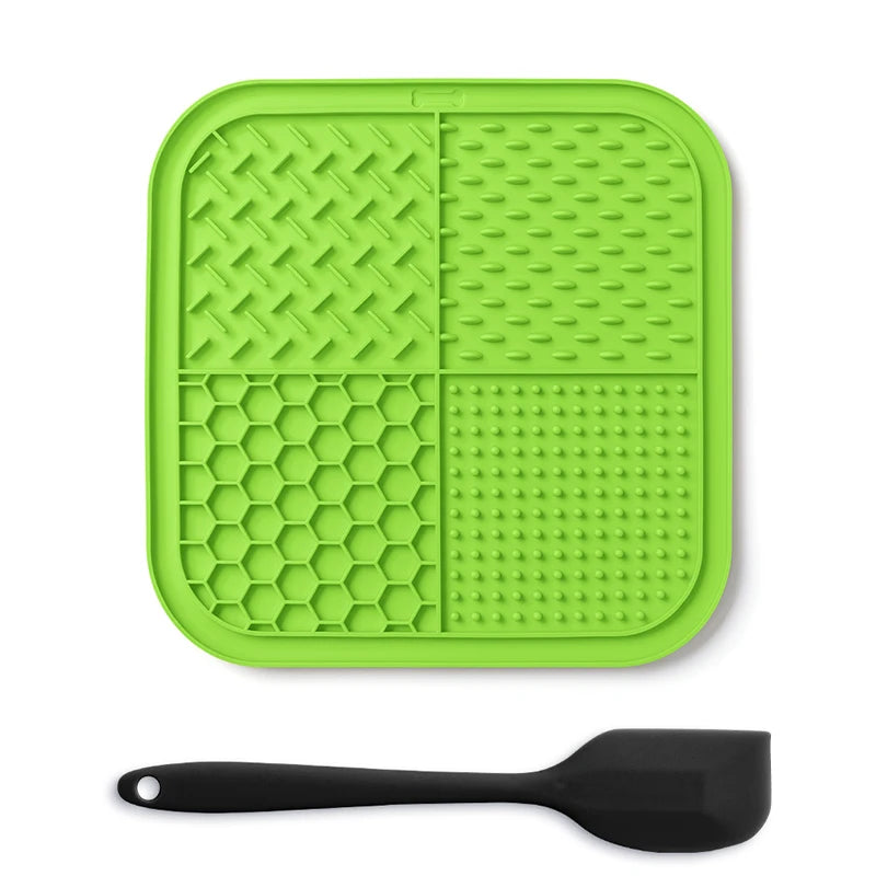 LMETJMA Lick Mat for Dogs and Cats Silicone Licking Mat with Suction Cups for Anxiety Relief Square Dog Slow Feeder Lick Pat