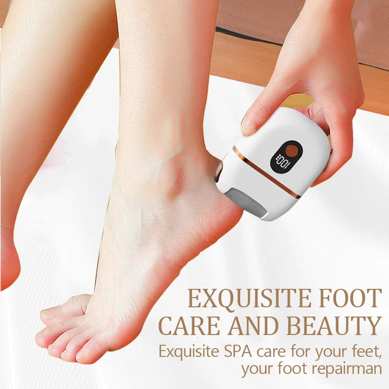1 PCS Electric Foot Grinder Rechargeable Thick Leather Polishing Foot Grinder and 2 Different Thickness Grinding Heads