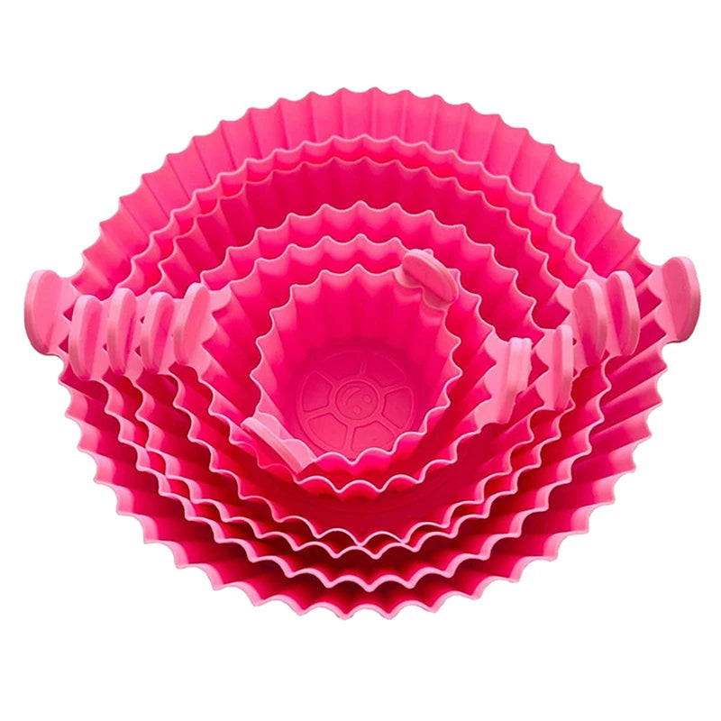 Airfryer Silicone Basket Reusable Oven Baking Tray Silicone Mold For Air Fryer Pizza Fried Chicken Basket Air Fryer Accessories