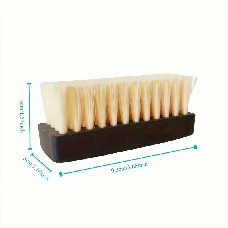 2pcs Dual-Strength Plastic Shoe Brush Set - Soft White Bristles & Firm Black Bristles  Versatile Shoe Care Tool for Home Use