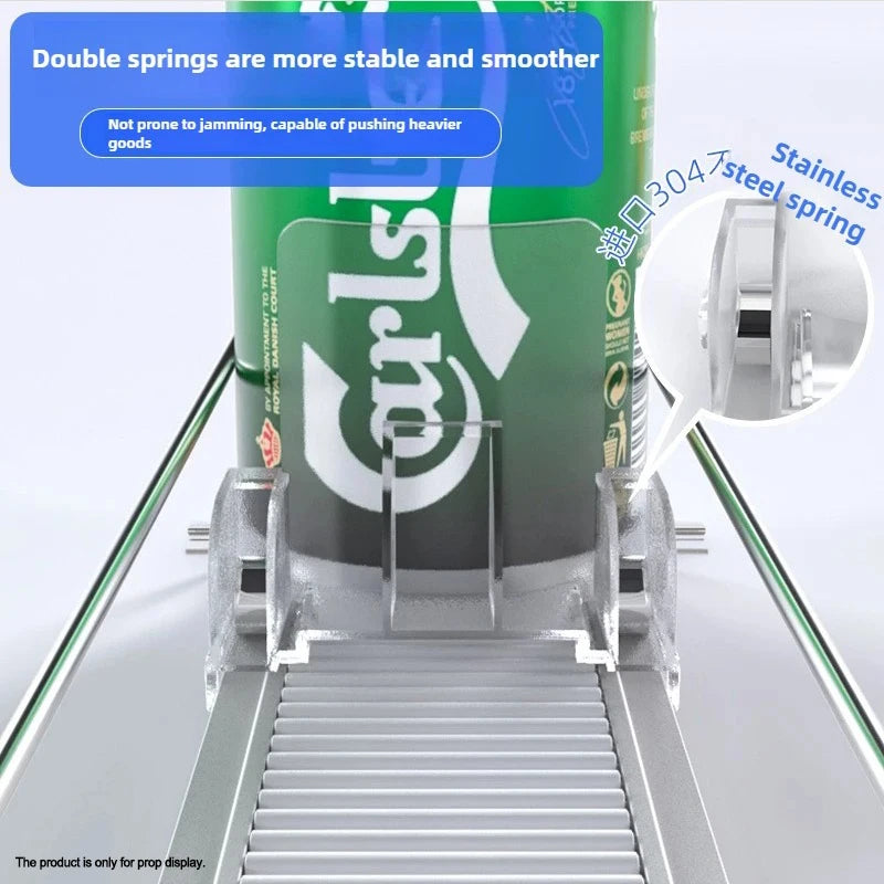 Automatic Soda Can Dispenser Retail Transparent Slide Rail Beverage Storage Organizer Rack Drink Spring Pusher For Fridge