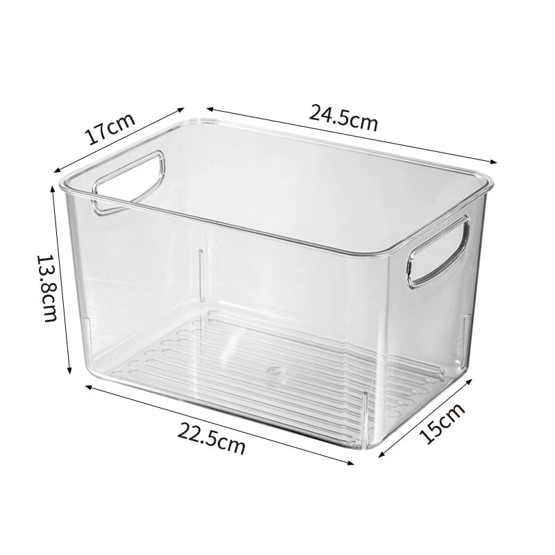 Transparent Refrigerator Storage Box Vegetable Fruit Organizer Fridge Clear Container for Kitchen Food Drinks Storage