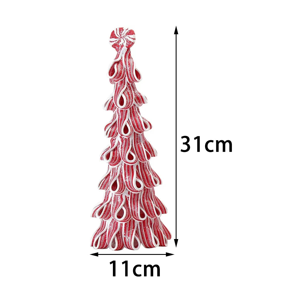 Christmas Luminous Castle Christmas Tree Decoration Ornaments Soft Clay Cute Macaron Accessories Xmas Holiday Supplies