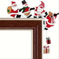 2026 Wooden Christmas Door Corner Decor, Santa Snowman Reindeer Cartoon Hanging Pendant, Xmas Door Frame Ornament for Party Home