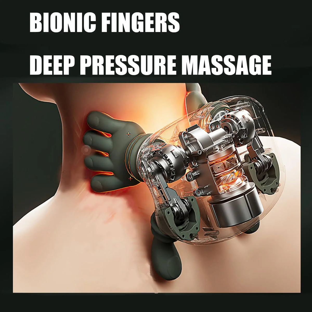 Neck Massager for Pain Relief Deep Tissue with Fingers Bionic Portable Cordless Electric Shiatsu Shoulder Massage with Heat