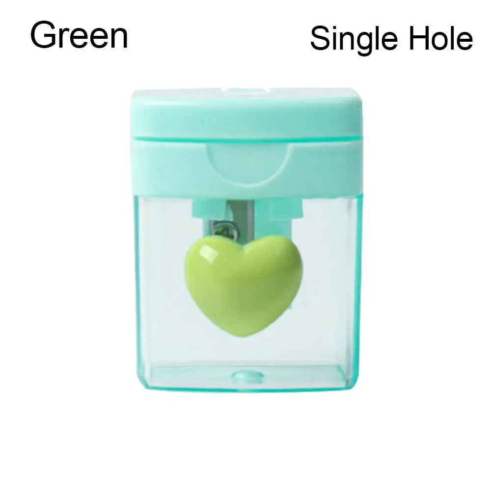 Cartoon Pencil Sharpener Single/Double Hole Pencil Cutter Tool Student Stationery Simple School Office Supplies High Quality